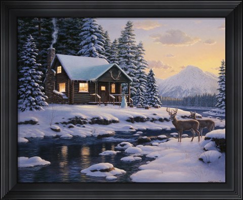 Framed White Tail Twilight Print