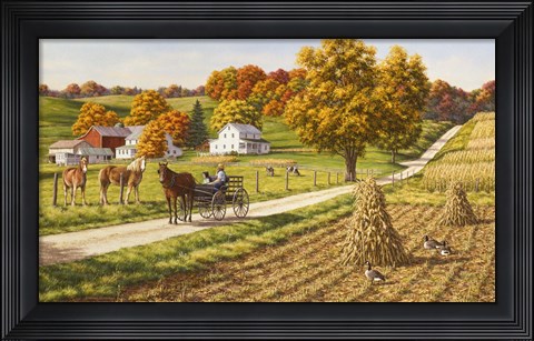 Framed Visiting The Neighbors Print