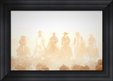 Framed Pushing the Herd Print
