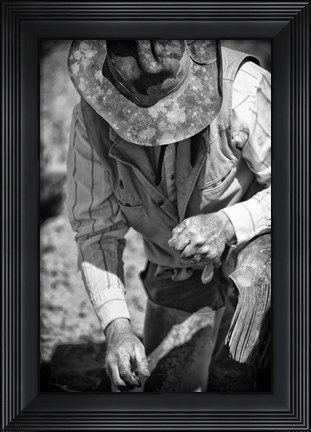 Framed Cowboy and His Hat Print