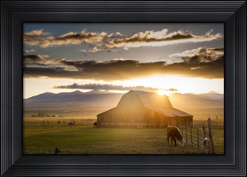 Framed Wet Mountain Barn I Print