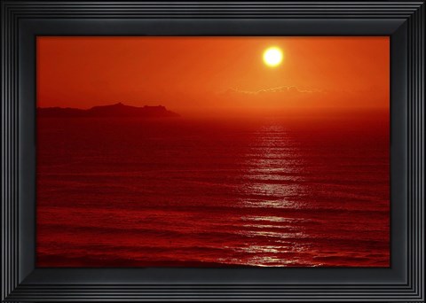 Framed Red Seascape Print