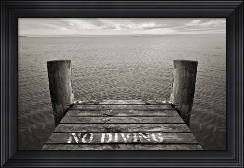 Framed No Diving Print