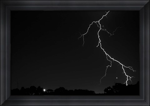 Framed Lightning Crashes Print