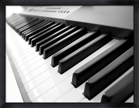 Framed Yamaha P120 close-up of Piano Keys Print
