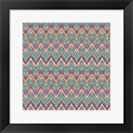 Framed Chevron Waves II Print