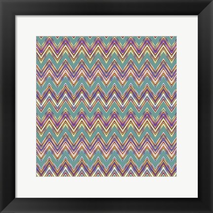 Framed Chevron Waves II Print