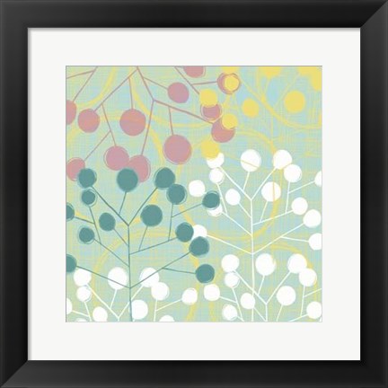 Framed Popping Flowers II Print