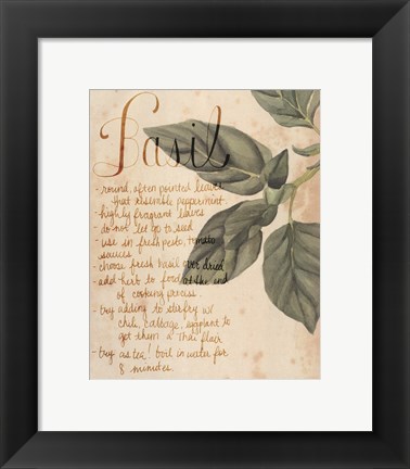 Framed Herb Study I Print