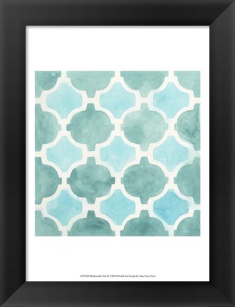 Framed Watercolor Tile II Print