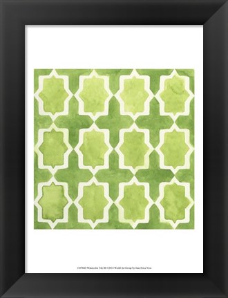 Framed Watercolor Tile III Print