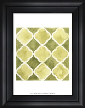 Framed Watercolor Tile IV Print