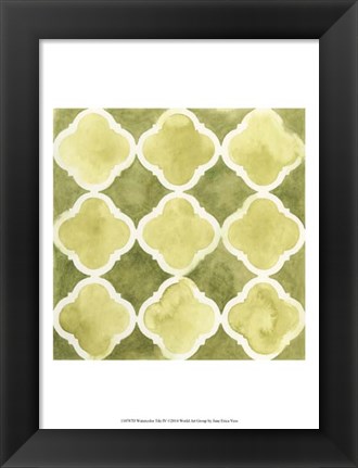 Framed Watercolor Tile IV Print