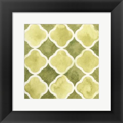 Framed Watercolor Tile IV Print