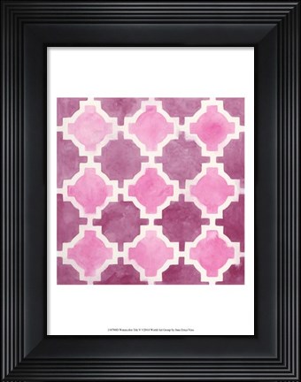 Framed Watercolor Tile V Print