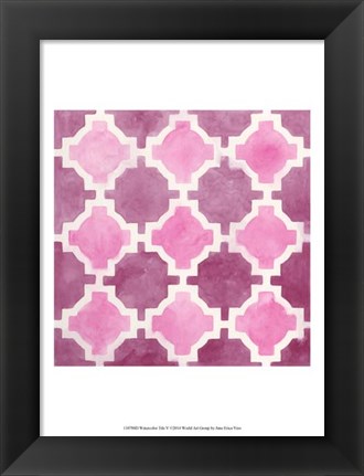 Framed Watercolor Tile V Print