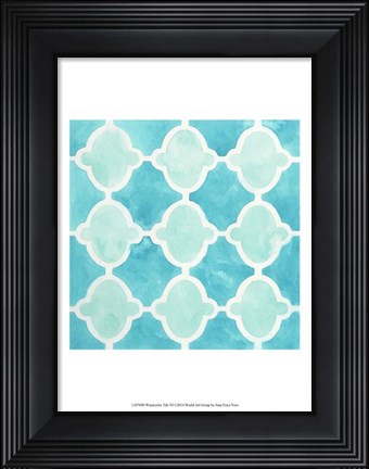 Framed Watercolor Tile VI Print