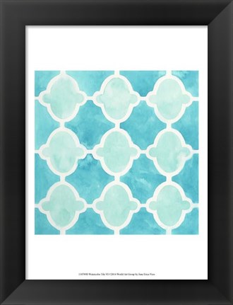 Framed Watercolor Tile VI Print