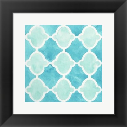 Framed Watercolor Tile VI Print