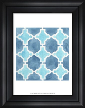 Framed Watercolor Tile VII Print