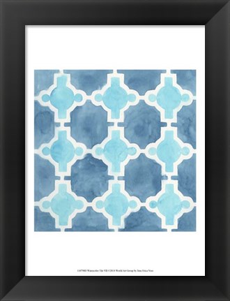 Framed Watercolor Tile VII Print