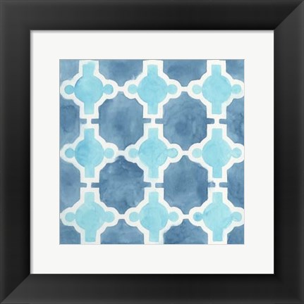 Framed Watercolor Tile VII Print