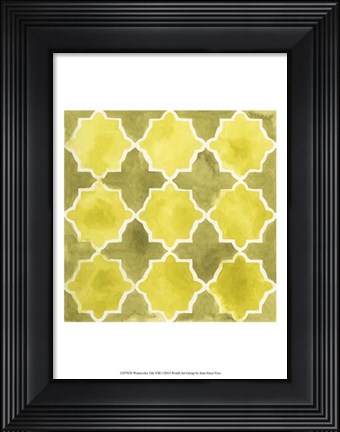 Framed Watercolor Tiles VIII Print