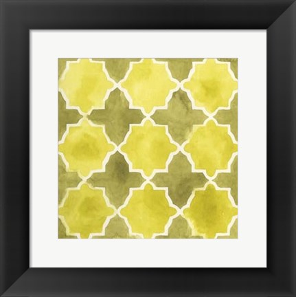 Framed Watercolor Tiles VIII Print