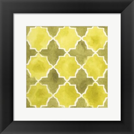 Framed Watercolor Tiles VIII Print