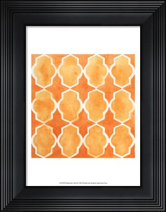 Framed Watercolor Tiles IX Print