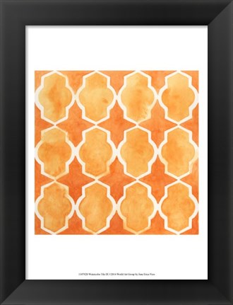 Framed Watercolor Tiles IX Print