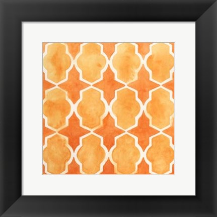 Framed Watercolor Tiles IX Print