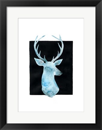 Framed White Tail Bust I Print