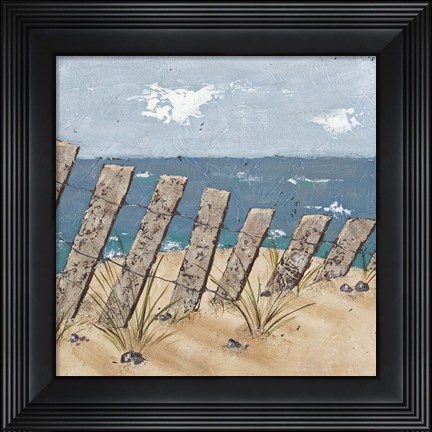Framed Beach Scene Triptych II Print