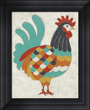 Framed Country Chickens I Print