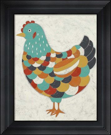 Framed Country Chickens II Print