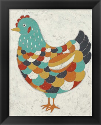 Framed Country Chickens II Print
