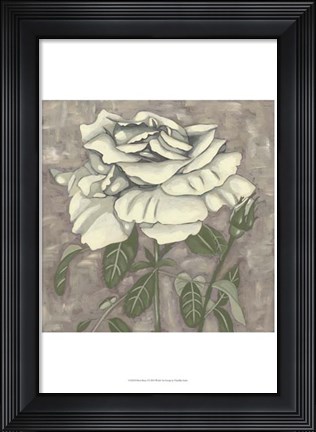 Framed Silver Rose I Print