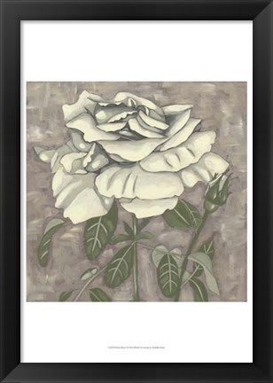 Framed Silver Rose I Print