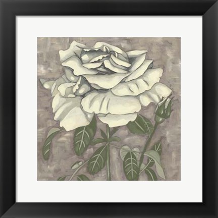 Framed Silver Rose I Print