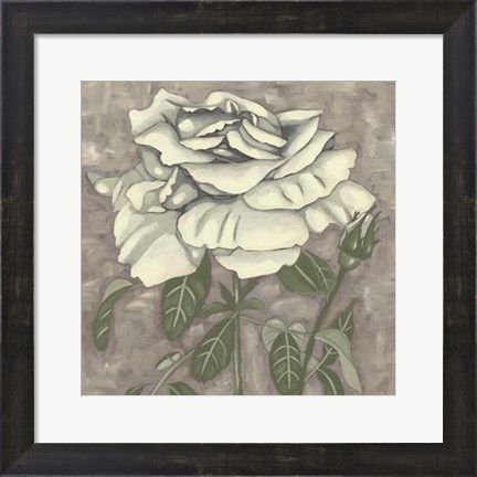 Framed Silver Rose I Print
