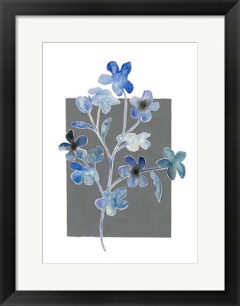 Framed Blue Bouquet II Print