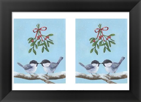 Framed Chickadee Christmas I 2-Up Print