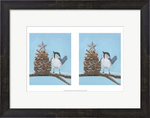 Framed Chickadee Christmas II 2-Up Print