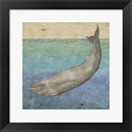 Framed Diving Whale I Print