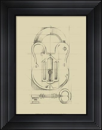 Framed Vintage Padlock II Print