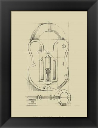 Framed Vintage Padlock II Print