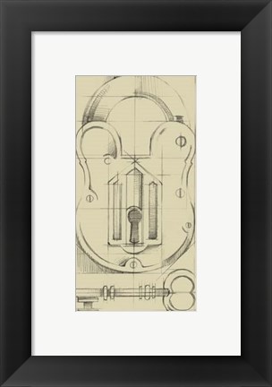 Framed Vintage Padlock II Print