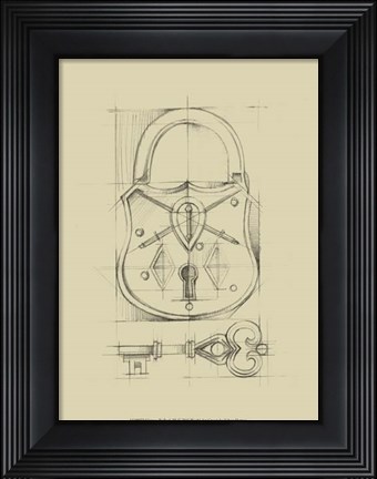 Framed Vintage Padlock III Print