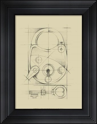 Framed Vintage Padlock IV Print